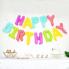 13" Assorted Happy Birthday Mylar Foil Balloon Banner Party Events Decorations