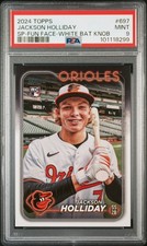 2024 Topps Jackson Holliday RC SP Fun Face White Bat Knob PSA 9 - MINT