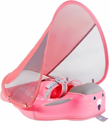 Pink Baby Swim Float with Removable Canopy - Ultimate Protection for 3-24