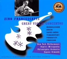 ORMANDY - Zino Francescatti: Great Violin Concertos: Mendelssohn / - 2 CD NEW