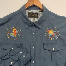 Rare Howler Brothers Shirt Men  s XXL Dos Gallos Rooster Pearl Gaucho Pearl Snap