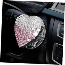 Bling Car Engine Start Button Cover, Cute Heart Shape Diamond Gradient pink