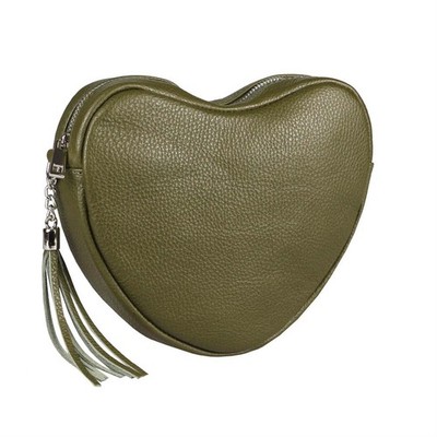 DAMEN LEDER TASCHE HERZ Schultertasche Umhängetasche CROSS OVER BODY BAG fransen