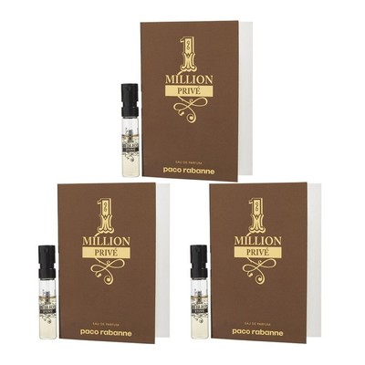 3X Paco Rabanne 1 One Million Prive Eau De Parfum EDP Spray Sample 1.5ML/0.05OZ