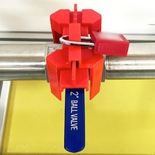 2 Adjustable Ball Valve Lockout Devices Red for Outdoor and Industrial
