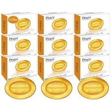 Glycerin Soap, Transparent Amber with Natural Oils, 12-Pack – Pure & Gentle C...