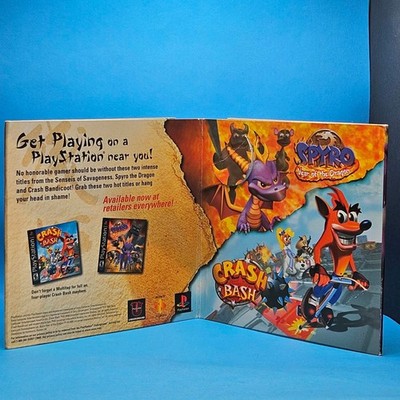 Crash Bash / Spyro Year of the Dragon Playstation 1 PS1 Promo Demo Disc & Sleeve