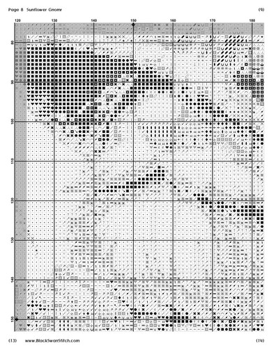 Sunflower Gnome DIGITAL DOWNLOAD Chart Counted Cross Stitch Pattern PDF Saga - Picture 5 of 6