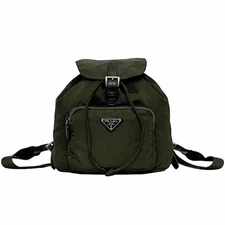 PRADA Backpack Khaki Tessuto Excellent Condition Nylon Used 31 PRADA Vintage Tri