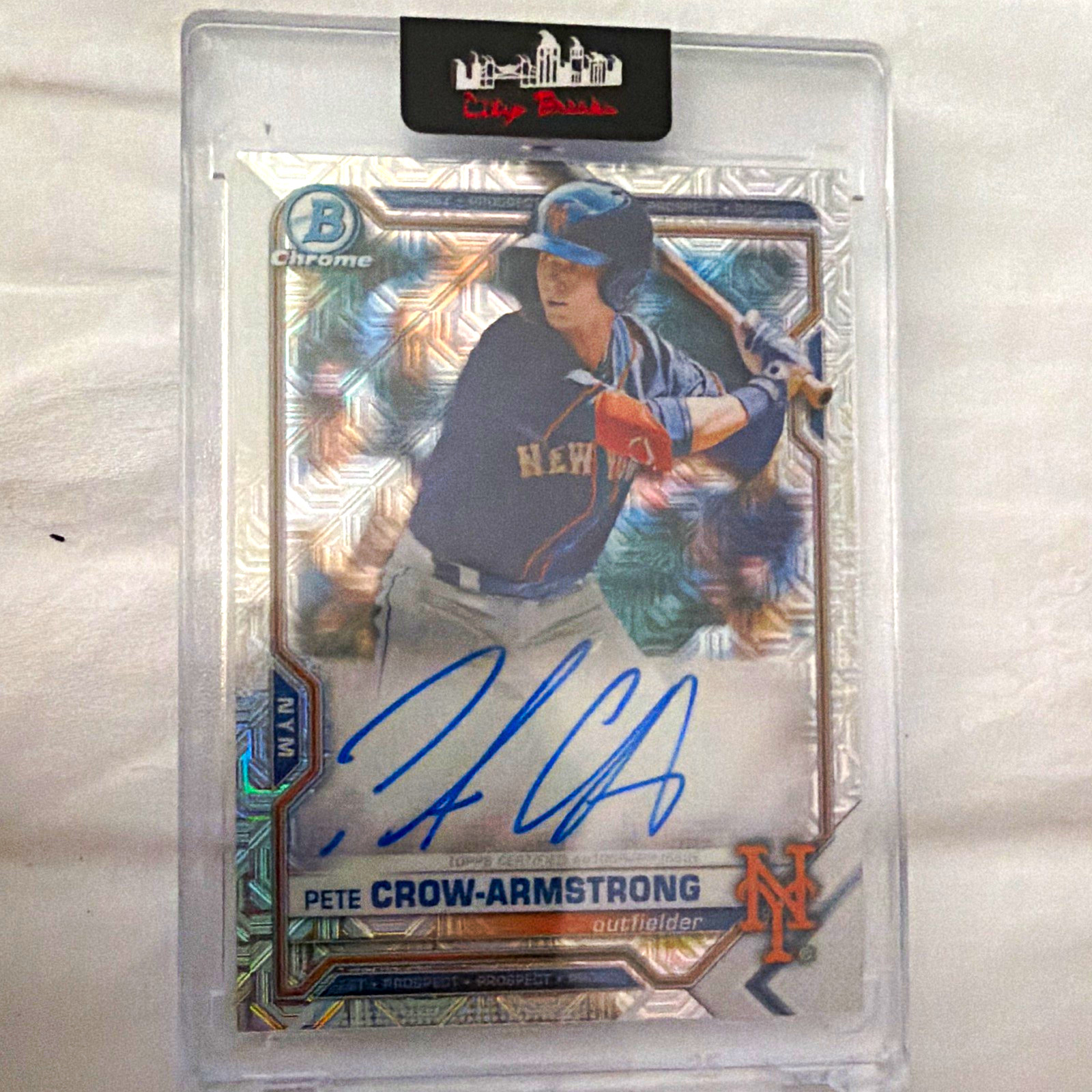 2021 Bowman Mega Box Chrome Mojo Autographs Pete Crow-Armstrong Auto RC BMA-PC