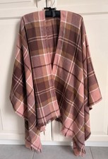 Barbour Poncho schweres Cape kariert Fransen ...