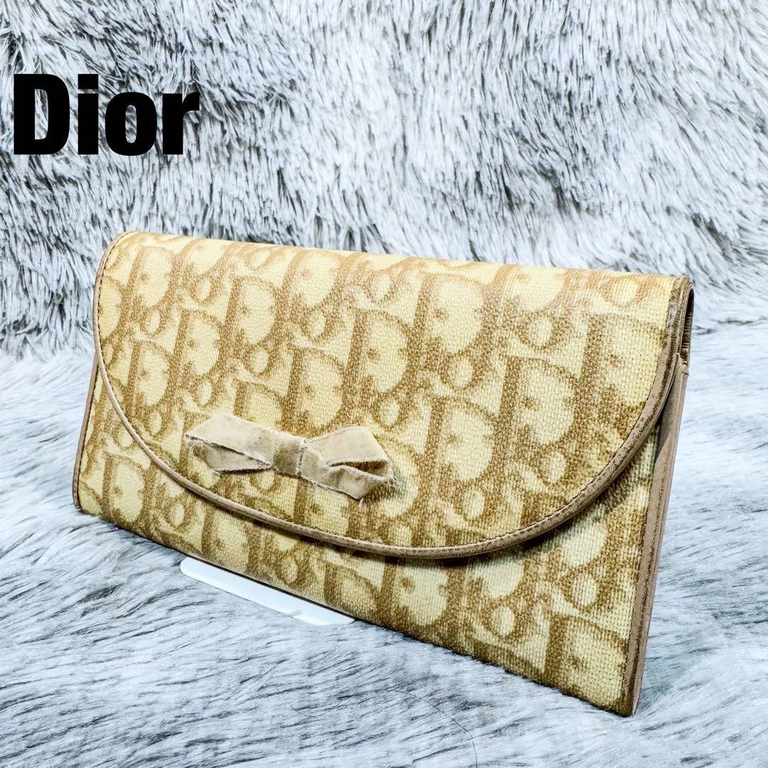 Authentique portefeuille long Christian Dior CD Trotter Ruban All Over Motif