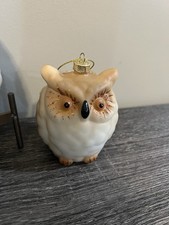 Cody Foster Owl Ornament Christmas Blown Glass Glitter