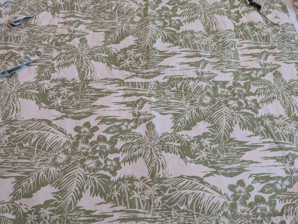 Tommy Bahama Full Length Chef's Apron Green Palm Tree Print - Image 2 of 4