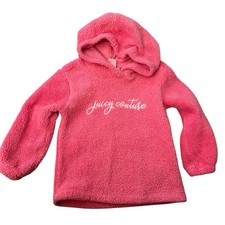 Juicy Couture Hoodie Pullover Embroidered Logo Sherpa Pink Girls 3T