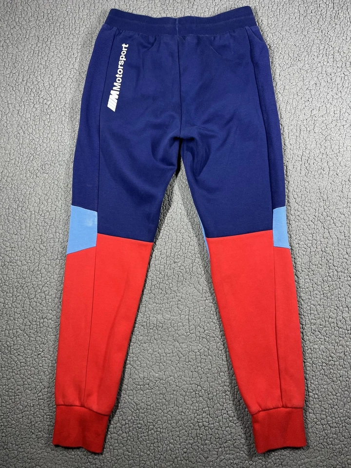 Calça Puma BMW M Motorsport Masculina Média Azul Vermelha Colorblock Bolsos com Zíper - Imagem 4 de 4