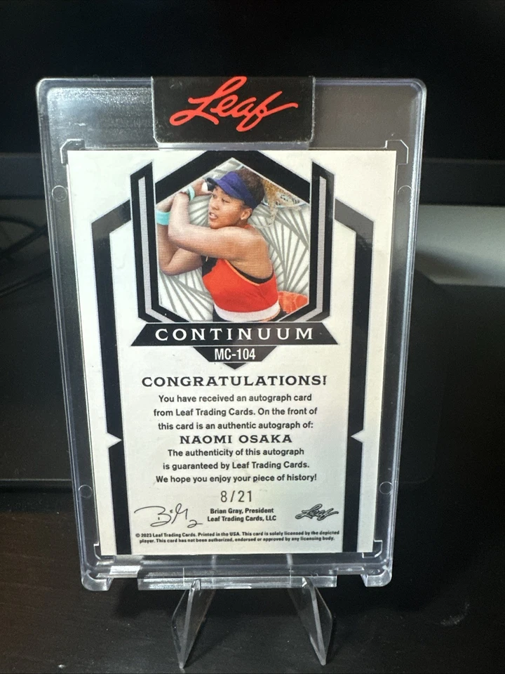 RARE NAOMI OSAKA /21 AUTO CARD 2023 LEAF METAL CONTINUUM TENNIS FOUR GRAND SLAMS - Image 2 of 2