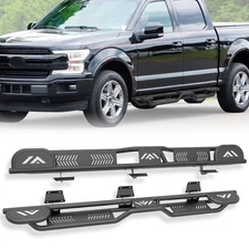 For 2017-2025 F250 F350 Super Duty Crew Cab Running Boards Three Raised Steps