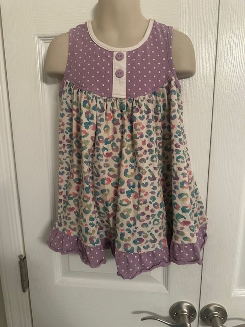 Lilly & Landy's Girls Size 5t Dot & Abstract Multicolor Dress Top