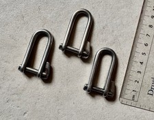 drei geschmiedete D-Schäkel, hoch belastbar, vibrationsfest, 50 mm, Edelstahl