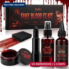 Lictin 5PCS Halloween Fake Blood Spray Blood for Zombie Vampire Makeup