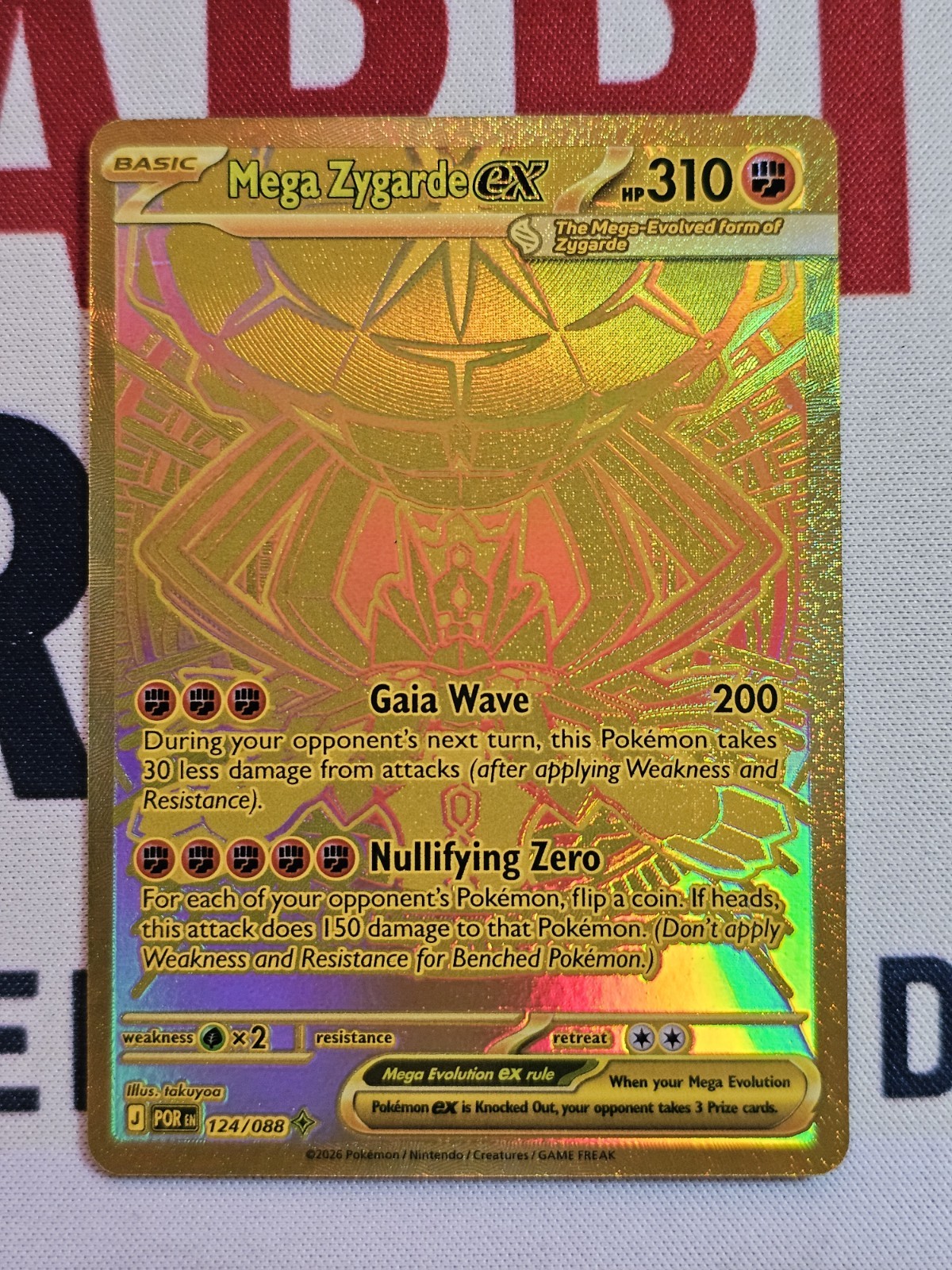 Pokemon TCG - Perfect Order Mega Zygarde EX GOLD HYPER RARE 124/088