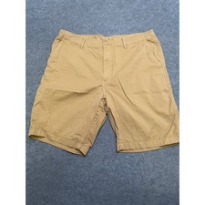 Uniqlo Khaki Shorts Casual Drawstring Waist Cotton Blend Mens Size L