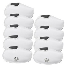 Golf Iron Covers 9pcs or 1pc Saffiano Leather Magnetic 9pcs White for Right