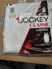 Jockey Classic Shirt Large White 100 Combed Cotton Vintage 80s NOS 3-pack