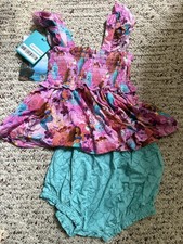 NWT! Posh Peanut Disney Ariel Smocked Bamboo Babydoll & Bloomer Set 6-12 Months