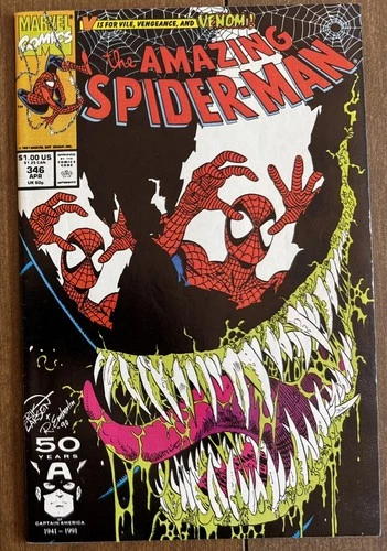 Amazing Spider-Man 346 1991 VF+ 8.5 Eddie Brock / Venom breaks out Larsen art