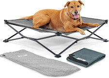 On-The-Go Elevated Dog Bed Kit   Portable  Cooling Travel Cot with Heatshield F