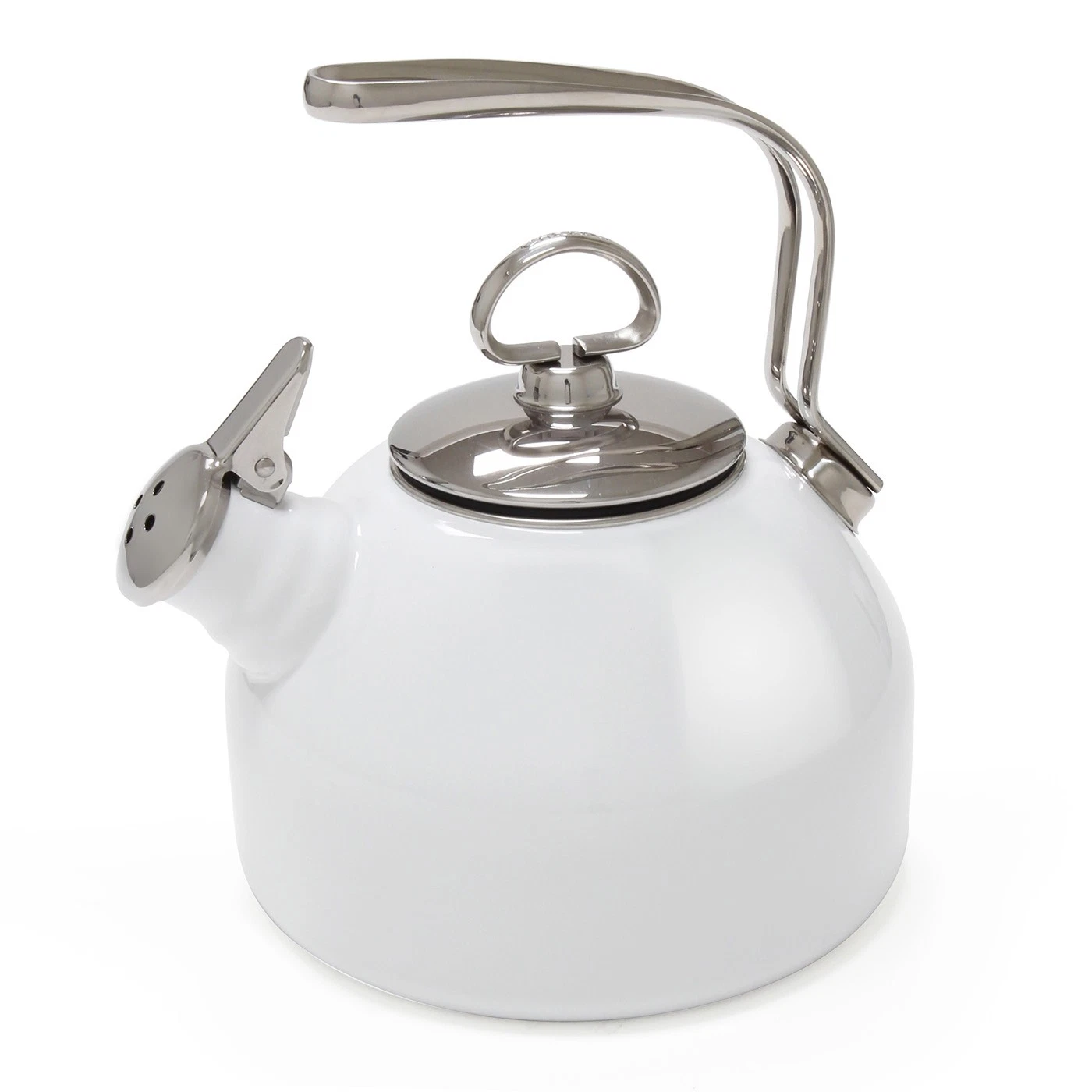 Chantal Classic Enamel-on-Steel Teakettle, 1.8 quart, White