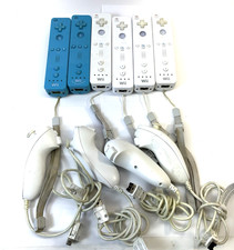 Nintendo Wii Remote Controller Lot 6  + 4 Nun...
