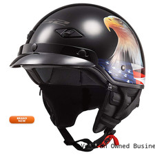 Ls2 Helmets Bagger Motorcycle Half Helmet Murica - X-Small