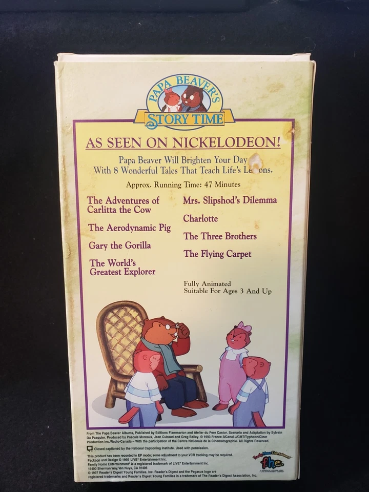 Papa Beavers Story Time -  The Adventures Of Carlitta The Cow - VHS - FHE - Image 2 of 2