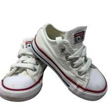 Converse Chuck Taylor All Star Low Top White Canvas Infant Sneakers Size 5 7J256