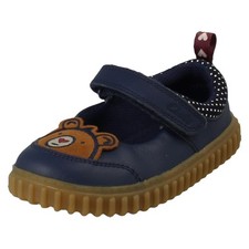 GIRLS CLARKS COVE BEAM NAVY LEATHER FIRST SHOES