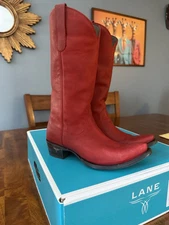 Lane Emma Jane Tall Western Boots Smoldering Ruby Red Women’s 8