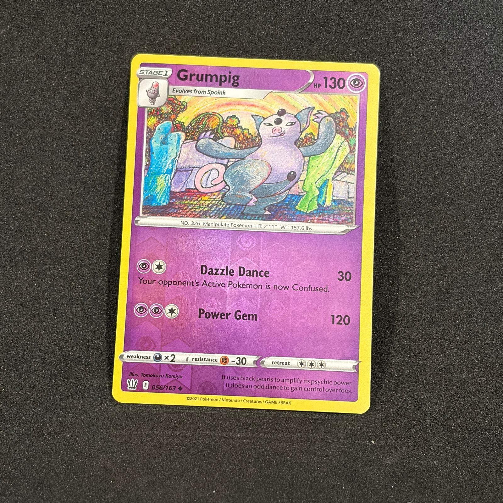 Grumpig 056/163 Uncommon Battle Styles Pokemon Reverse Holo Near Mint