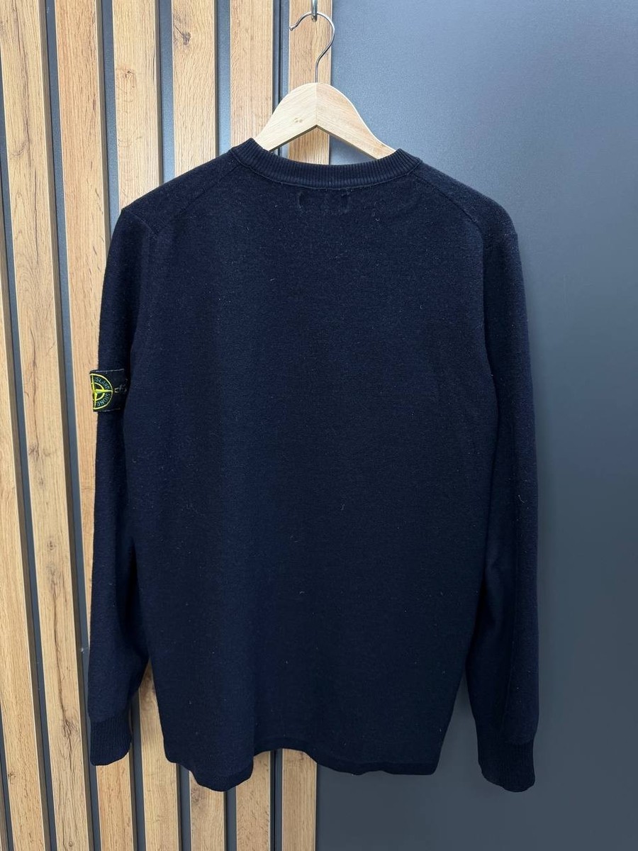 Stone Island Crewneck Wool Knit Sweater Navy Men's | eBay