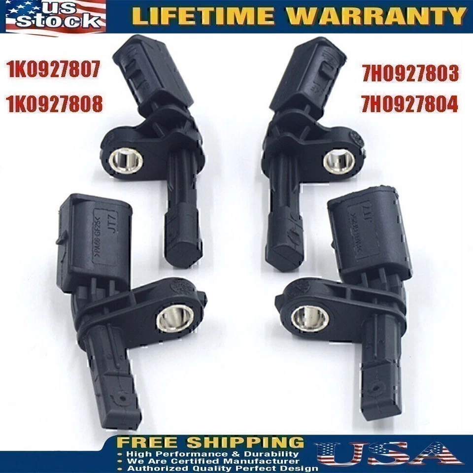 4pc Front Rear Left & Right ABS Wheel Speed Sensor Set Fits Audi TT&Volkswagen - Изображение 2 из 4