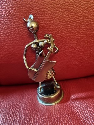 Figure FRAU METALL Musik El. Gitarre  Handmade Vintage 80er  H~13, 5cm