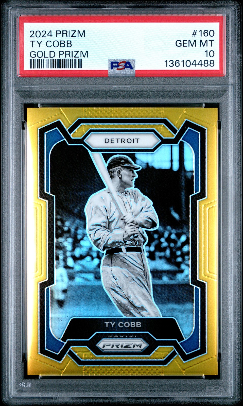 2024 PANINI PRIZM GOLD PRIZM #160 TY COBB 5/10 PSA 10