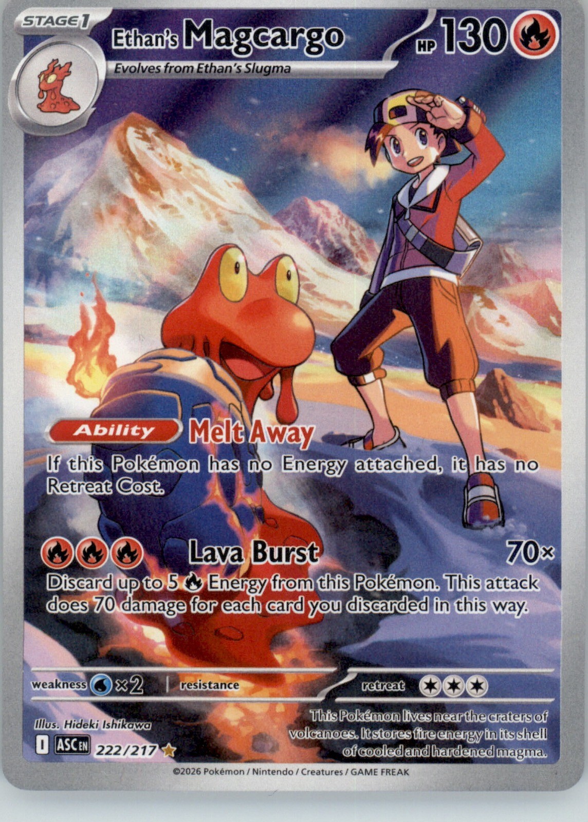 Ethan's Magcargo 222/217 Holo - Pokemon ME: Ascended Heroes