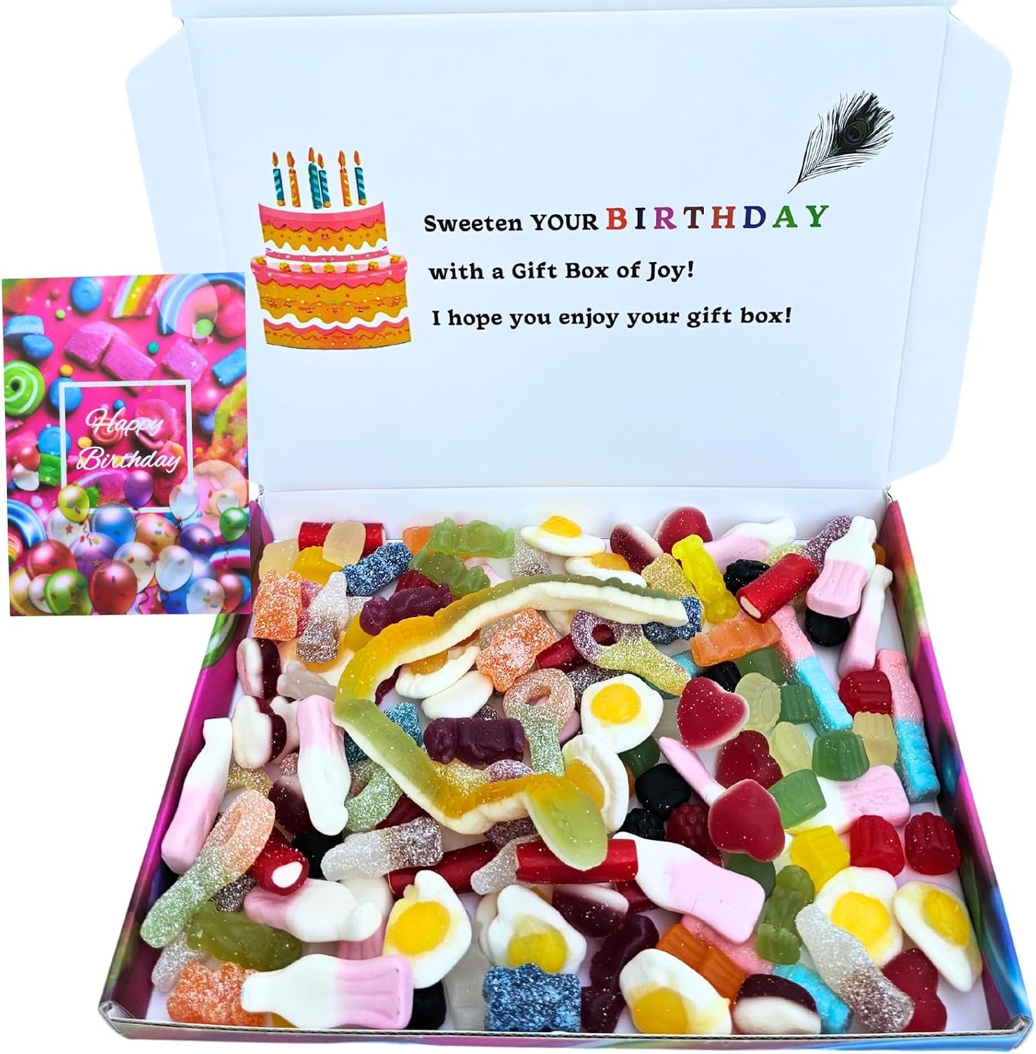 Happy Birthday Pick & Mix Sweets Gift Box 12 Assorted Retro Sweets with Card