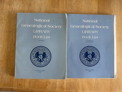 Vintage 80s Genealogy Reference, National Genealogical Society Library Book List
