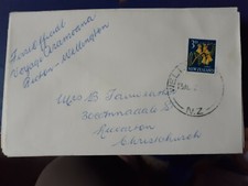 new zealand fdc 1962 1st aramoana picton - wellington voyage  postmark