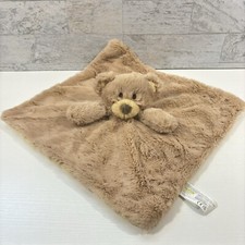 Kellytoy Brown Teddy Bear Lovey Security Blanket Plush Rattle Tan Satin Ears