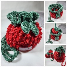 borsetta bambina crochet fatta a mano all'uncinetto di vellutino forma di frutta